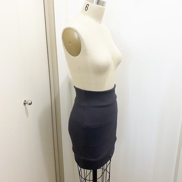 Talula Stretch Band Mini Skirt with Zip Grey Blue Charcoal 4 - Picture 9 of 10